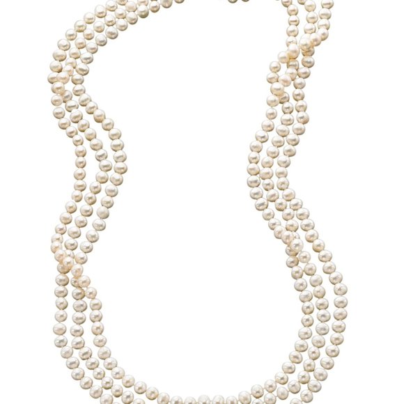 100" Cultured Freshwater Pearl Necklace 7-8 mm - Picture 4 of 4